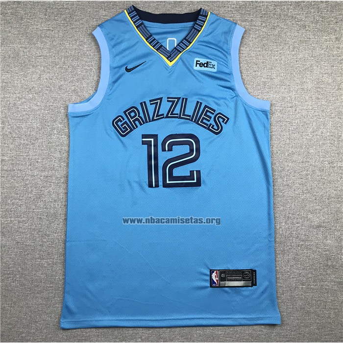 Camiseta Memphis Grizzlies Ja Morant NO 12 Statement 2019-20 Azul